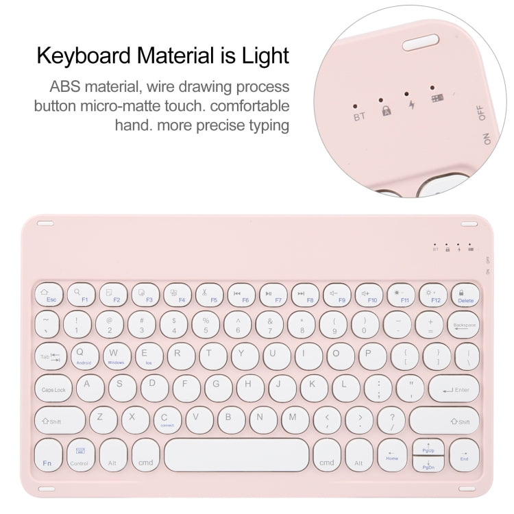 For Xiaomi Pad 6 Round Button Bluetooth Keyboard Rotatable Holder Leather Case(Rose Gold) - Others Keyboard by buy2fix | Online Shopping UK | buy2fix