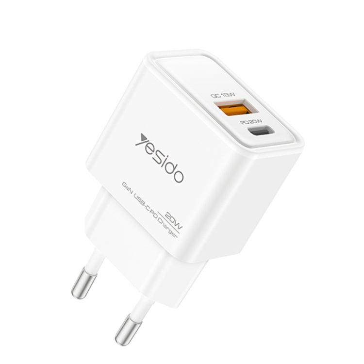 Yesido YC61 PD20W Dual Port Type-C GaN Charger, EU Plug - USB Charger by Yesido | Online Shopping UK | buy2fix