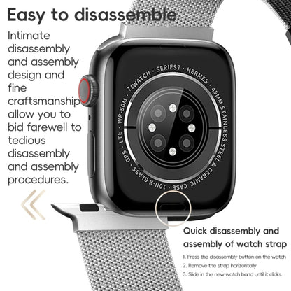 For Apple Watch SE 2022 44mm ZGA Milanese Magnetic Metal Watch Band(Silver) - Watch Bands by ZGA | Online Shopping UK | buy2fix