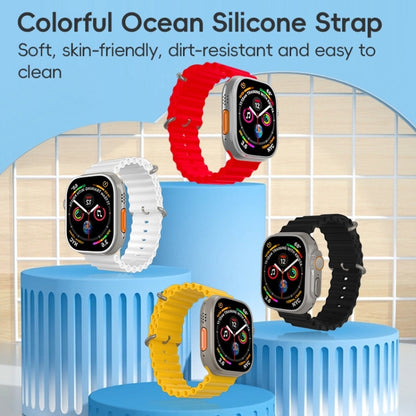 For Apple Watch Series 4 44mm ZGA Ocean Silicone Watch Band(Black) - Watch Bands by ZGA | Online Shopping UK | buy2fix