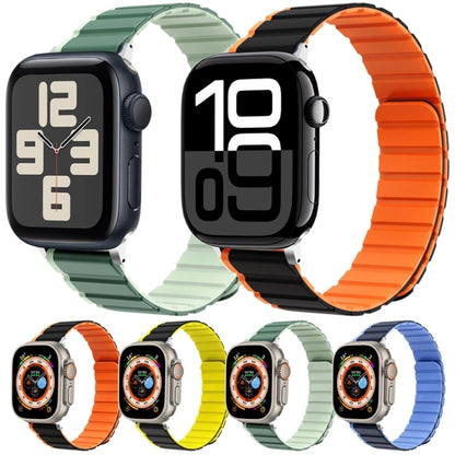 For Apple Watch Series 4 44mm ZGA Two Color Magnetic Silicone Watch Band(Black+Orange) - Watch Bands by ZGA | Online Shopping UK | buy2fix