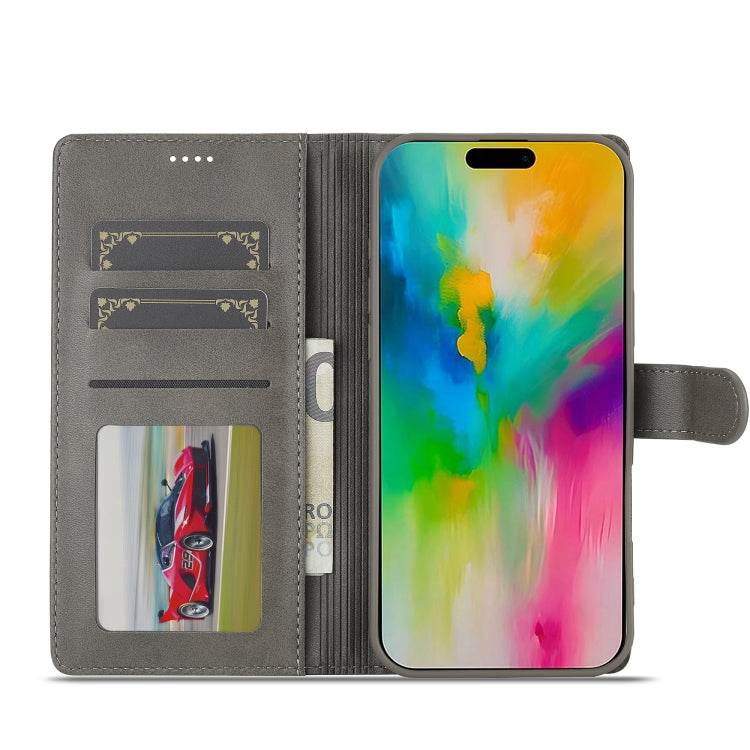 LC.IMEEKE Calf Texture Horizontal Flip Leather Case For iPhone 16 Pro Max(Grey) - iPhone 16 Pro Max Cases by LC.IMEEKE | Online Shopping UK | buy2fix