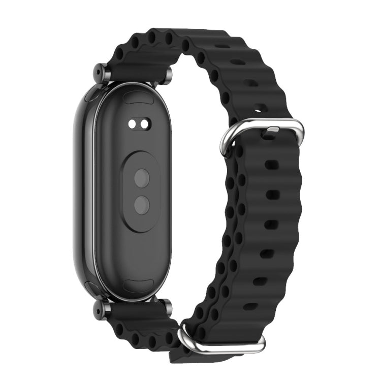 For Xiaomi Mi Band 8 / 9 / 9 NFC Mijobs GT4 Marine Silicone Breathable Watch Band(Black) - Watch Bands by MIJOBS | Online Shopping UK | buy2fix