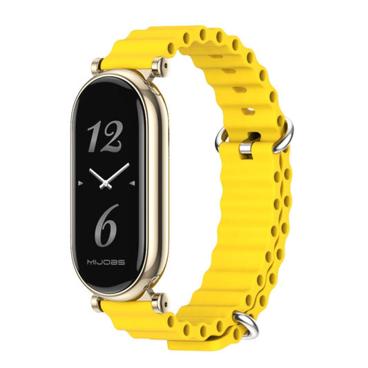 For Xiaomi Mi Band 8 / 9 / 9 NFC Mijobs GT4 Marine Silicone Breathable Watch Band(Yellow Light Gold) - Watch Bands by MIJOBS | Online Shopping UK | buy2fix