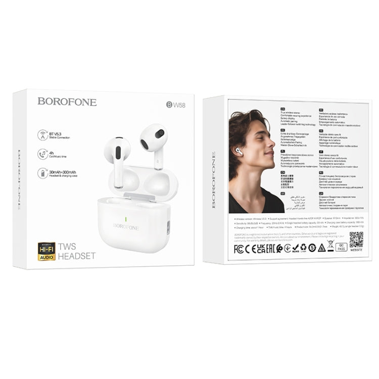 BOROFONE BW58 True Wireless Bluetooth Earphone(White) - Bluetooth Earphone by Borofone | Online Shopping UK | buy2fix