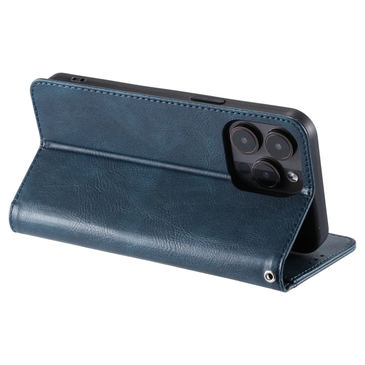 For iPhone 16 Pro Simple 6-Card Wallet Leather Phone Case(Navy Blue) - iPhone 16 Pro Cases by buy2fix | Online Shopping UK | buy2fix