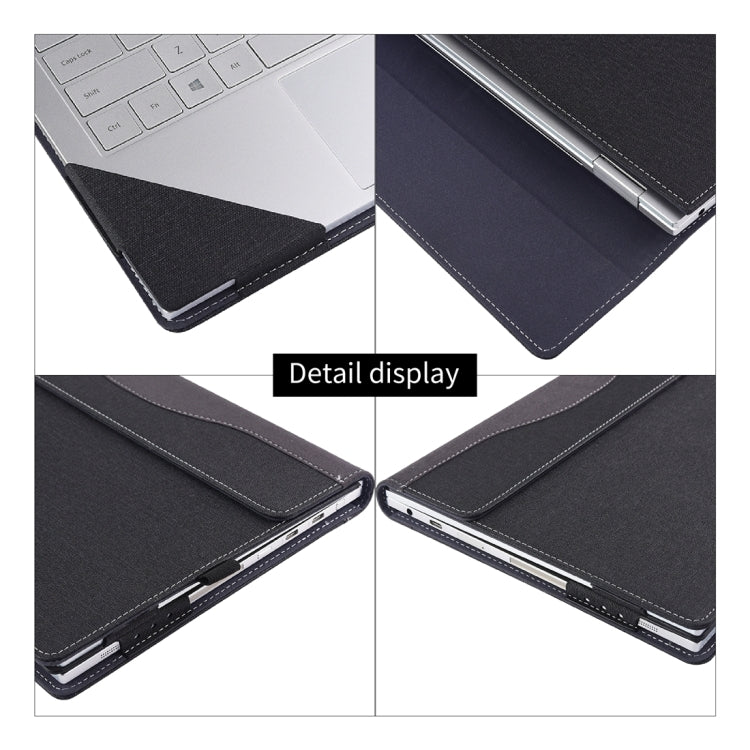 For Microsoft Surface Book 3 / 2 / 1 13.5 inch Cloth Texture Laptop Leather Case With Stand Function(Black) - 13.3 inch by buy2fix | Online Shopping UK | buy2fix