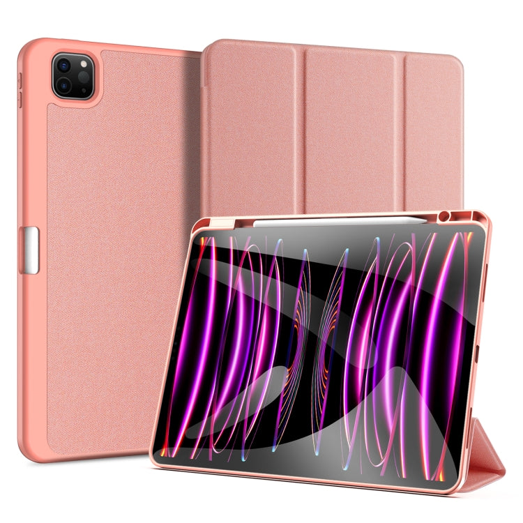 For iPad Pro 13 2024 DUX DUCIS Domo Series Cloth Texture Magnetic Leather Tablet Case(Pink) - iPad Pro 13 2024 Cases by DUX DUCIS | Online Shopping UK | buy2fix