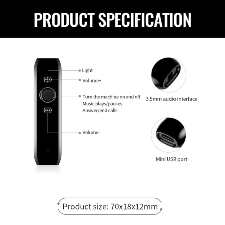 JNN L3 Bluetooth 4.2 Audio Receiver MP3 Player, Memory:4GB(Black) - Audio Receiver Transmitter by JNN | Online Shopping UK | buy2fix