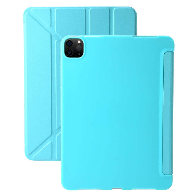 For iPad Pro 11 2024 TPU Deformation Flip Leather Tablet Case with Holder(Mint Blue) - iPad Pro 11 2024 Cases by buy2fix | Online Shopping UK | buy2fix