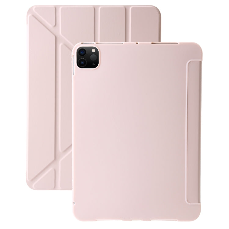 For iPad Pro 11 2024 TPU Deformation Flip Leather Tablet Case with Holder(Light Pink) - iPad Pro 11 2024 Cases by buy2fix | Online Shopping UK | buy2fix