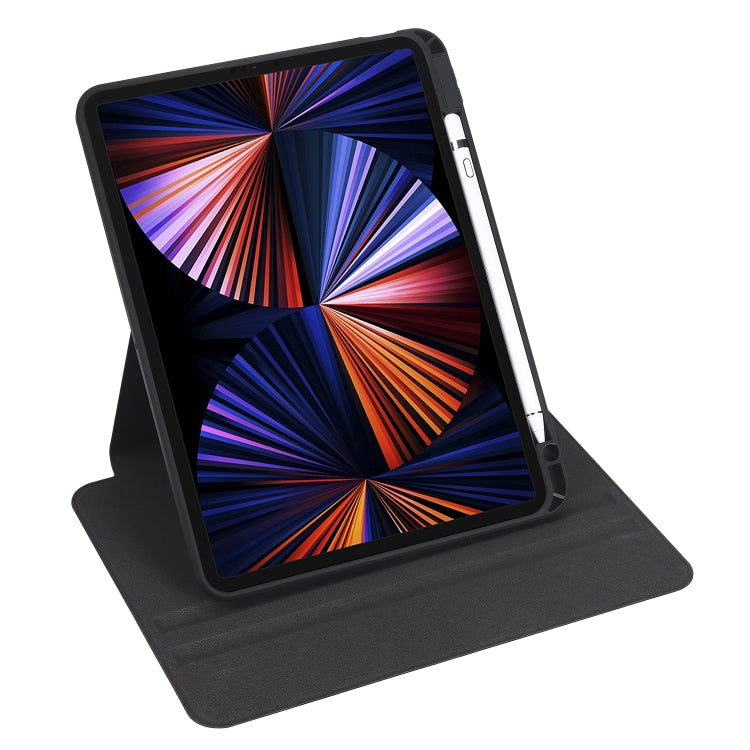 For iPad Pro 11 2024 Acrylic 360 Degree Rotation Holder Leather Tablet Case(Black) - iPad Pro 11 2024 Cases by buy2fix | Online Shopping UK | buy2fix