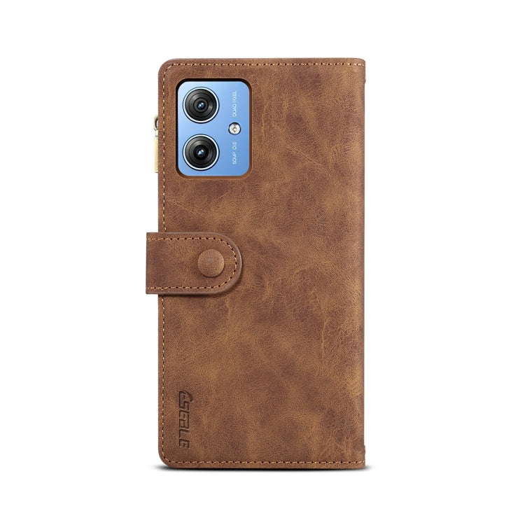 For Motorola Moto G64 5G Global ESEBLE Retro Frosted RFID Leather Phone Case(Brown) - Motorola Cases by ESEBLE | Online Shopping UK | buy2fix