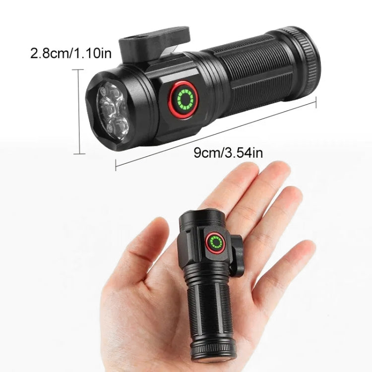 W5183 4 LEDs Highlight Mini Rechargeable Flashlight(Black) - LED Flashlight by buy2fix | Online Shopping UK | buy2fix