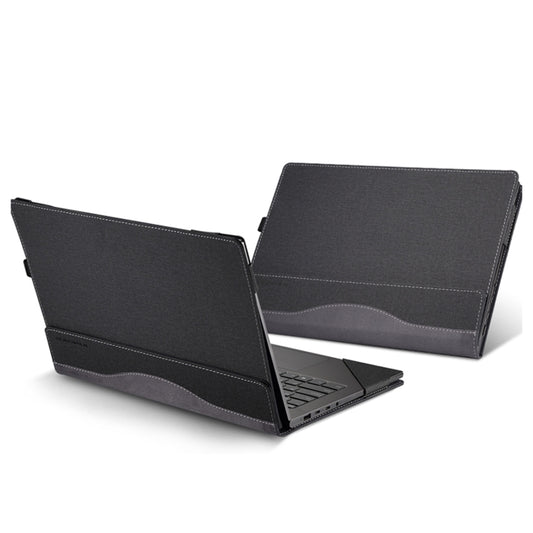 For HP Envy X360 14 inch 14-fa 2024 Leather Laptop Shockproof Protective Case(Black) - 14.1 inch by buy2fix | Online Shopping UK | buy2fix
