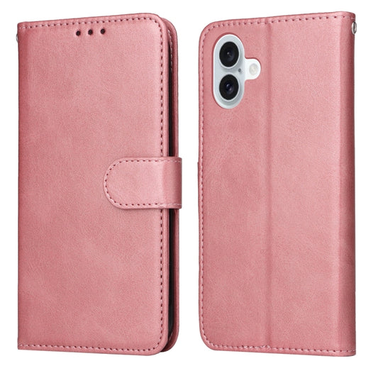 For iPhone 16 Plus Classic Calf Texture Flip Leather Phone Case(Rose Gold) - iPhone 16 Plus Cases by buy2fix | Online Shopping UK | buy2fix