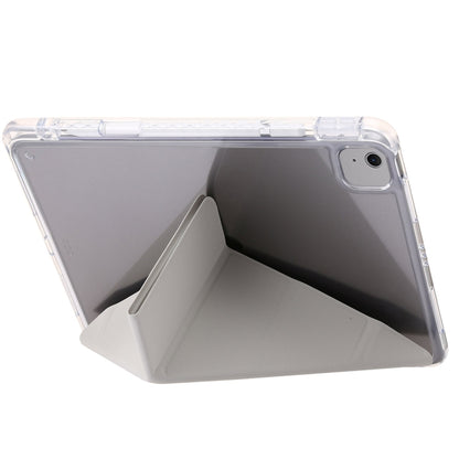 For iPad Air 11 2024 Clear Acrylic Deformation Leather Tablet Case(Grey) - iPad Air 11 2024 Cases by buy2fix | Online Shopping UK | buy2fix