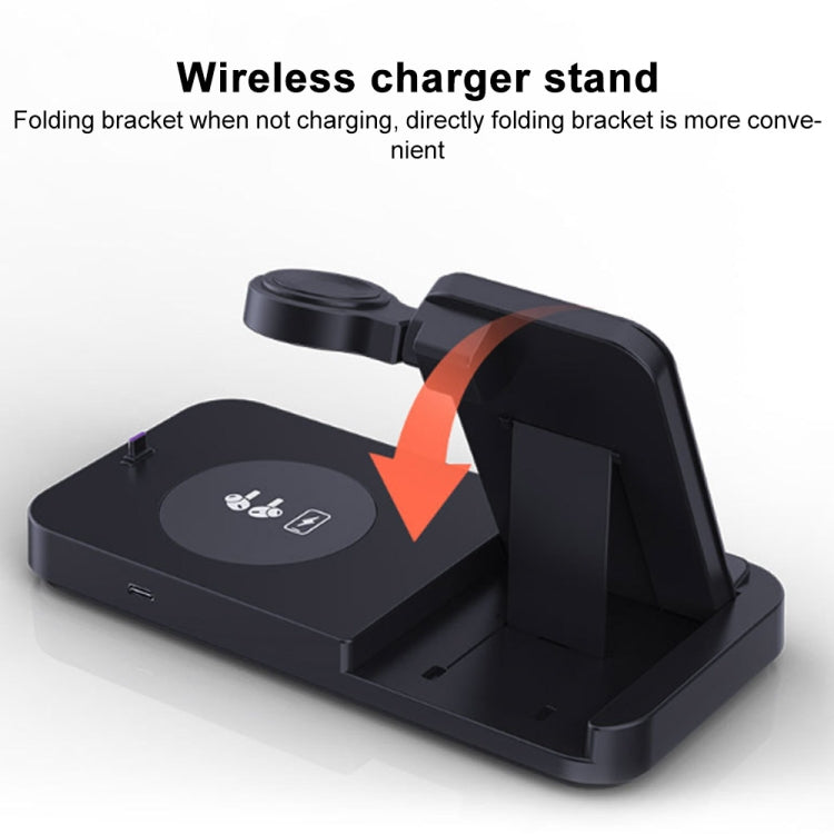 For Samsung Watch Series 3 in 1 15W Fold Wireless Charger Stand(Black) - Multifunction Charger by buy2fix | Online Shopping UK | buy2fix