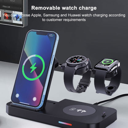 For Apple Watch Series 3 in 1 15W Fold Wireless Charger Stand(Black) - Multifunction Charger by buy2fix | Online Shopping UK | buy2fix