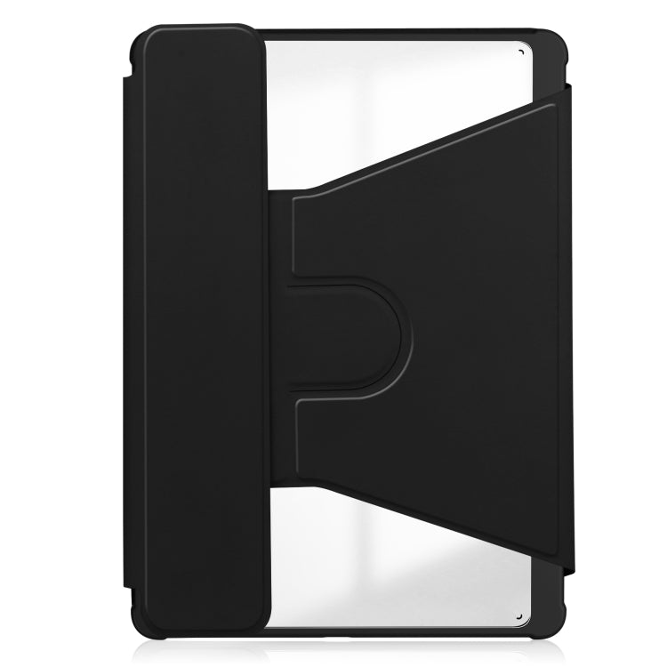 For iPad Air 11 2024 Transparent Rotation Smart Leather Tablet Case with Keyboard(Black) - iPad Air 11 2024 Cases by buy2fix | Online Shopping UK | buy2fix