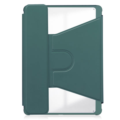 For iPad Air 11 2024 Transparent Rotation Smart Leather Tablet Case with Keyboard(Dark Green) - iPad Air 11 2024 Cases by buy2fix | Online Shopping UK | buy2fix