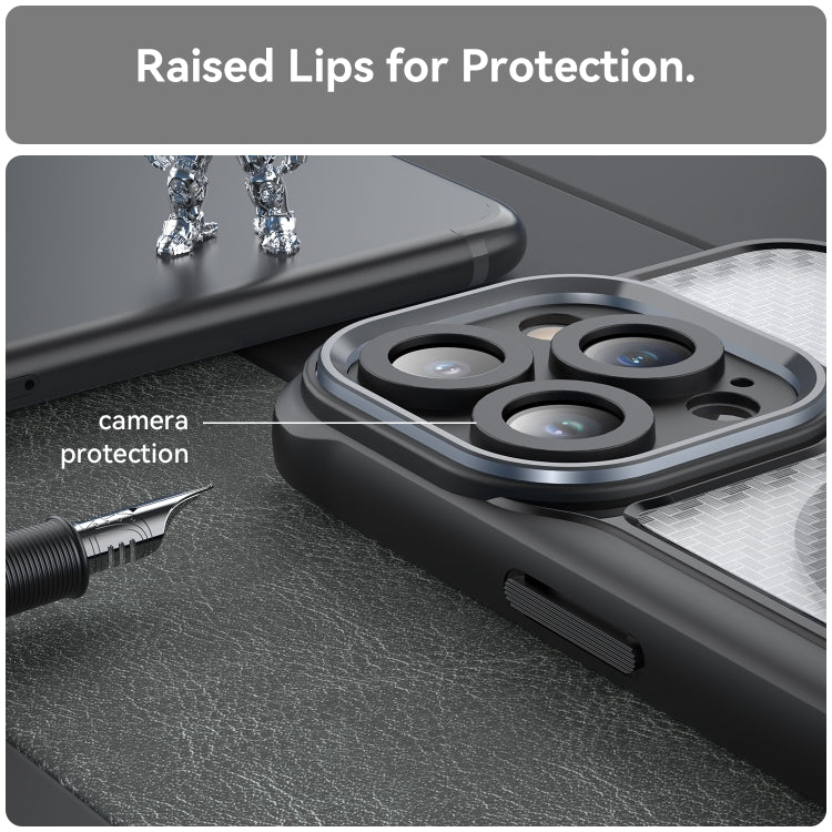 For iPhone 14 Pro Max Carbon Fiber Texture MagSafe Translucent Phone Case(Black) - iPhone 14 Pro Max Cases by buy2fix | Online Shopping UK | buy2fix