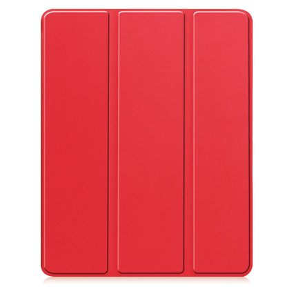 For iPad Pro 13 2024 Custer TPU Pure Color 3-Fold Holder Smart Leather Tablet Case with Pen Tray(Red) - iPad Pro 13 2024 Cases by buy2fix | Online Shopping UK | buy2fix