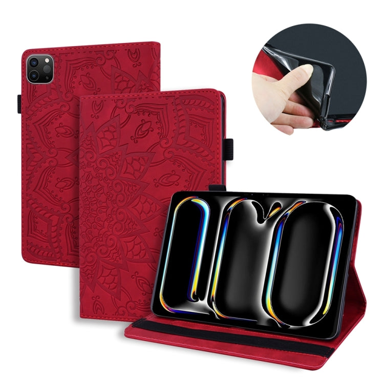 For iPad Pro 13 2024 Calf Texture Embossed Leather Tablet Case(Red) - iPad Pro 13 2024 Cases by buy2fix | Online Shopping UK | buy2fix