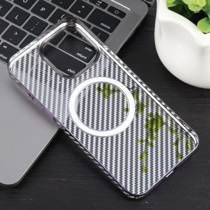 For iPhone 13 6D Plated Carbon Fiber Clear Magsafe PC Phone Case(Aurora Purple) - iPhone 13 Cases by buy2fix | Online Shopping UK | buy2fix