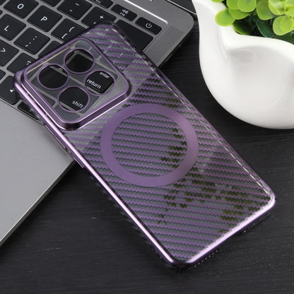 For Xiaomi 14 6D Plated Carbon Fiber Clear Magsafe PC Phone Case(Aurora Purple) - 14 Cases by buy2fix | Online Shopping UK | buy2fix