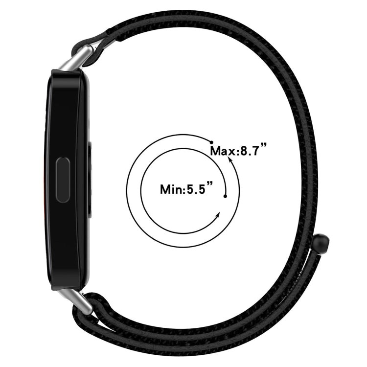 For Huawei Band 9 / 9 NFC / 8 / 8 NFC Nylon Loop Hook and Loop Fastener Watch Band(Black) - Watch Bands by buy2fix | Online Shopping UK | buy2fix