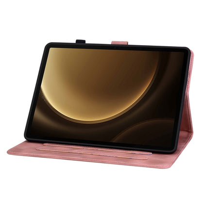 For Samsung Galaxy Tab S9+ / S9 FE+ Lily Embossed Leather Tablet Case(Pink) - Galaxy Tab S9+ Cases by buy2fix | Online Shopping UK | buy2fix