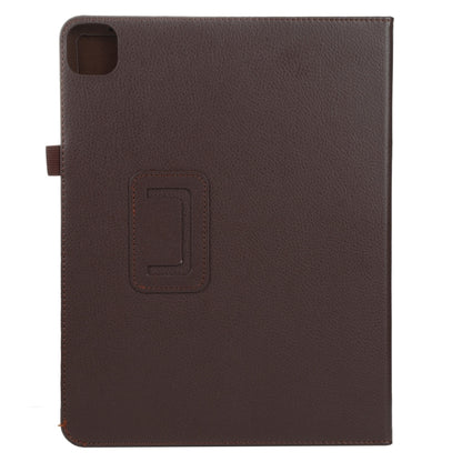 For iPad Pro 11 2024 Litchi Texture Solid Color Leather Tablet Case(Brown) - iPad Pro 11 2024 Cases by buy2fix | Online Shopping UK | buy2fix