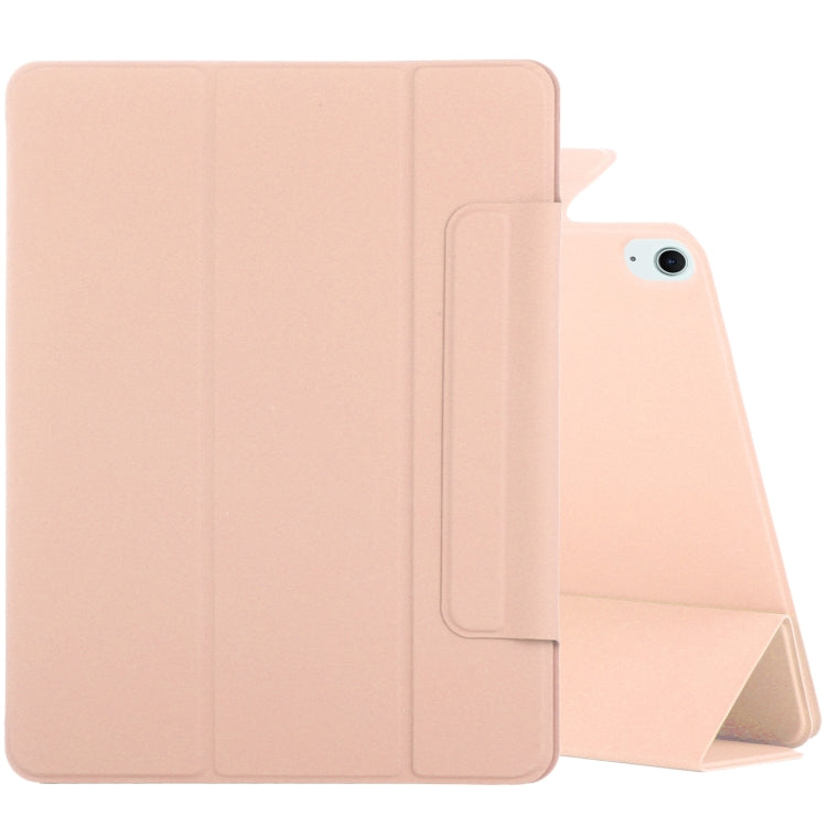 For iPad Air 13 2024 Double-sided Clip Fixed Buckle Magnetic PU Leather Smart Tablet Case(Gold) - iPad Air 13 2024 Cases by buy2fix | Online Shopping UK | buy2fix