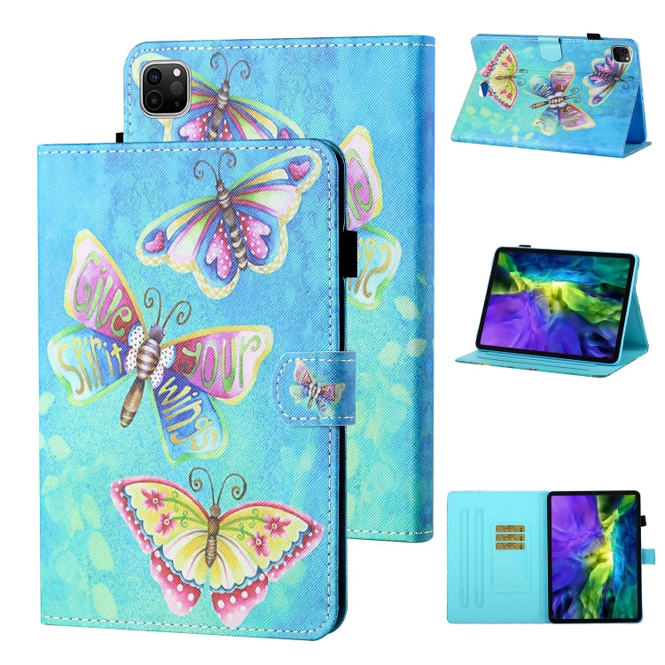 For iPad Pro 11 2024 Coloured Drawing Stitching Smart Leather Tablet Case(Colorful Butterflies) - iPad Pro 11 2024 Cases by buy2fix | Online Shopping UK | buy2fix