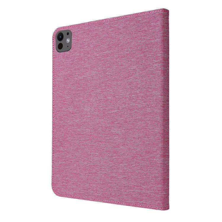 For iPad Air 13 2025 / 2024 Fabric Leather Tablet Case(Rose Red) - iPad Air 13 2025 / 2024 Cases by buy2fix | Online Shopping UK | buy2fix