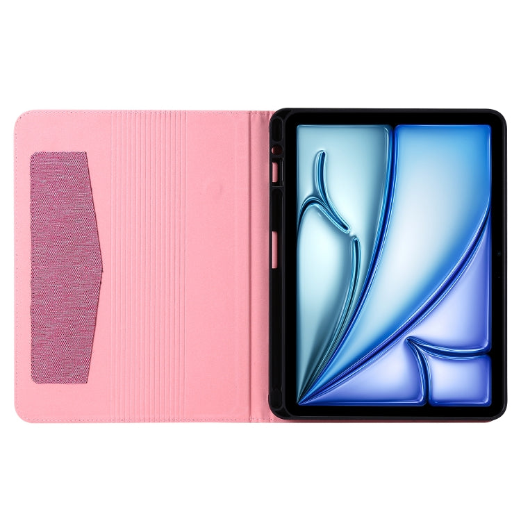 For iPad Air 13 2025 / 2024 Fabric Leather Tablet Case(Rose Red) - iPad Air 13 2025 / 2024 Cases by buy2fix | Online Shopping UK | buy2fix