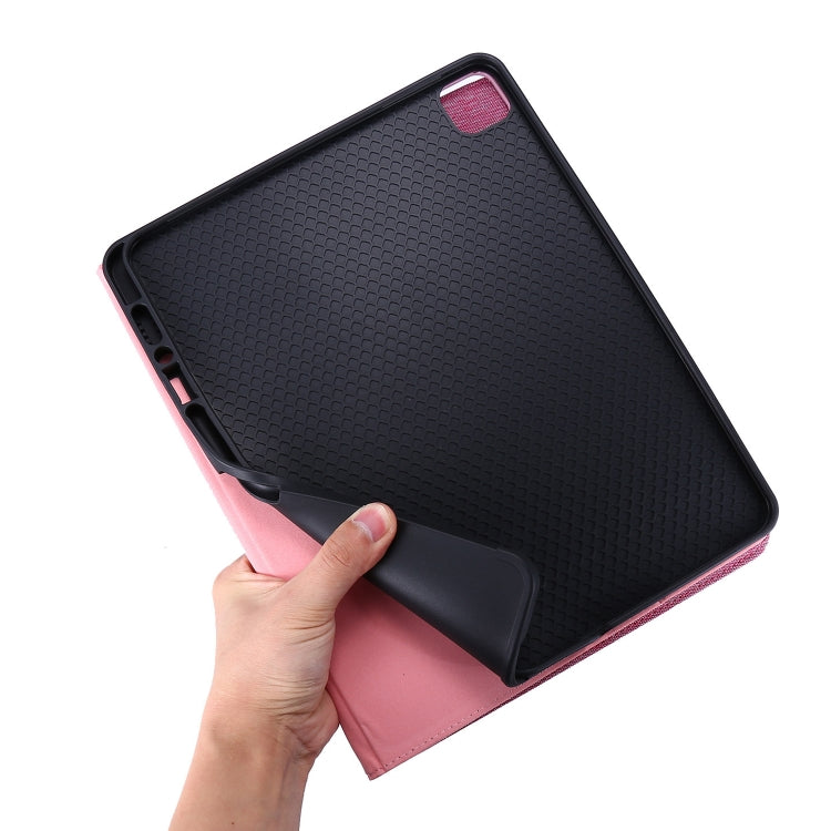 For iPad Air 13 2025 / 2024 Fabric Leather Tablet Case(Rose Red) - iPad Air 13 2025 / 2024 Cases by buy2fix | Online Shopping UK | buy2fix