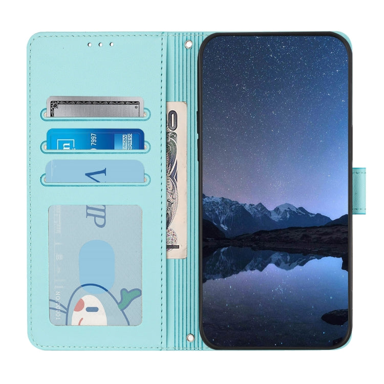 For OnePlus Nord 4 5G Cat Rat Embossed Pattern RFID Leather Phone Case with Lanyard(Mint Green) - OnePlus Cases by buy2fix | Online Shopping UK | buy2fix