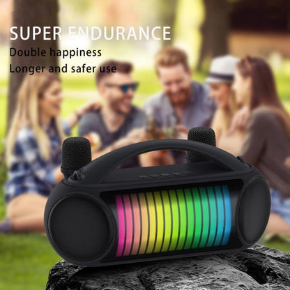 NewRixing NR-222 Portable Outdoor Dual Mic Colorful Wireless Bluetooth Speaker(Black) - Desktop Speaker by NewRixing | Online Shopping UK | buy2fix