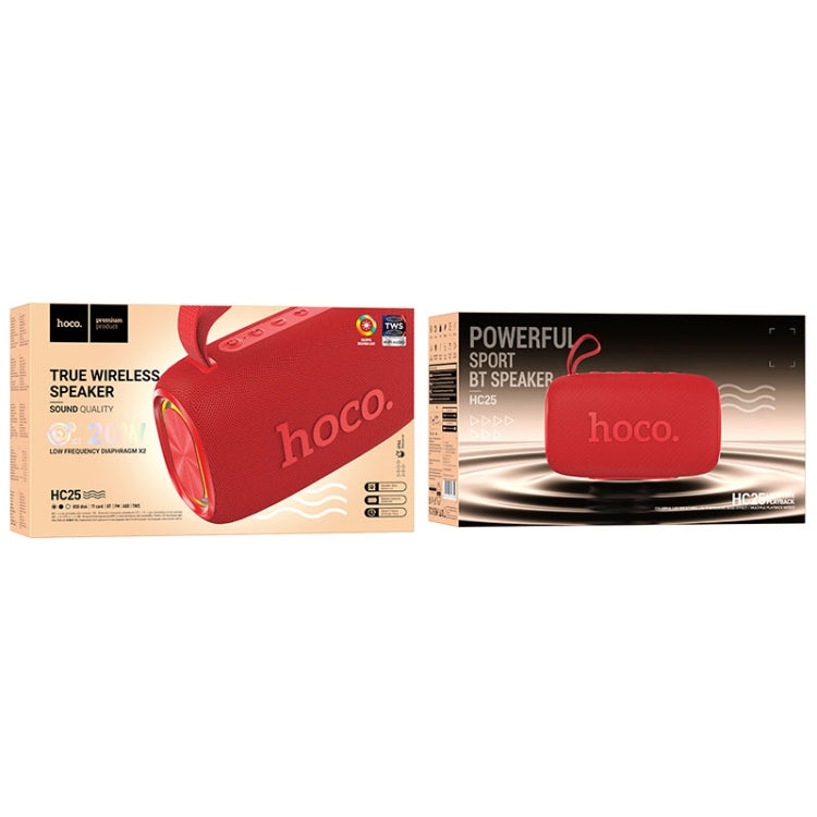 hoco HC25 Radiante Sports Bluetooth 5.2 Speaker Support TWS / FM(Red) - Desktop Speaker by hoco | Online Shopping UK | buy2fix