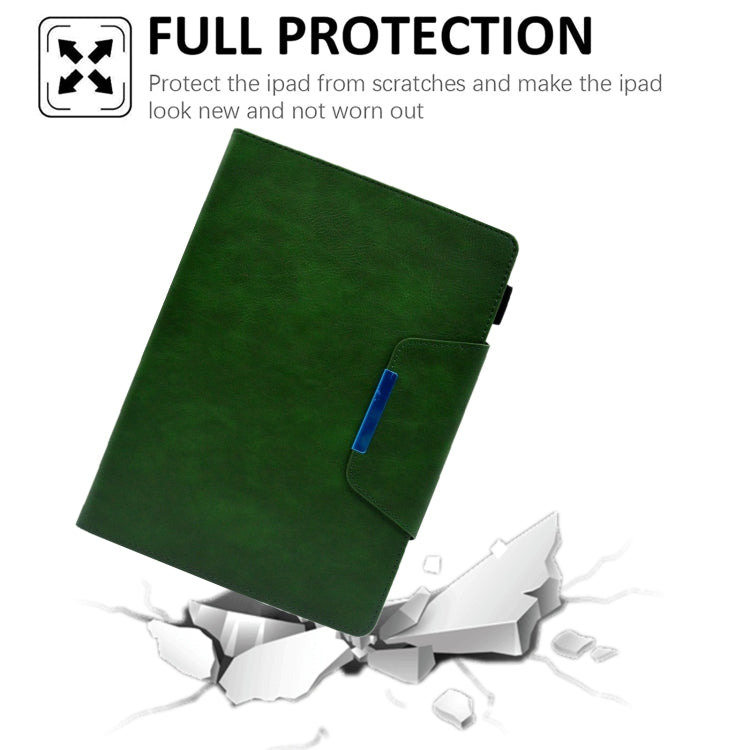 For iPad Pro 11 2024 Suede Cross Texture Magnetic Clasp Leather Smart Tablet Case(Green) - iPad Pro 11 2024 Cases by buy2fix | Online Shopping UK | buy2fix