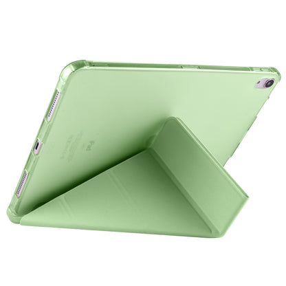 For iPad Pro 11 2024 Multi-folding TPU Leather Smart Tablet Case with Pen Slot(Matcha Green) - iPad Pro 11 2024 Cases by buy2fix | Online Shopping UK | buy2fix