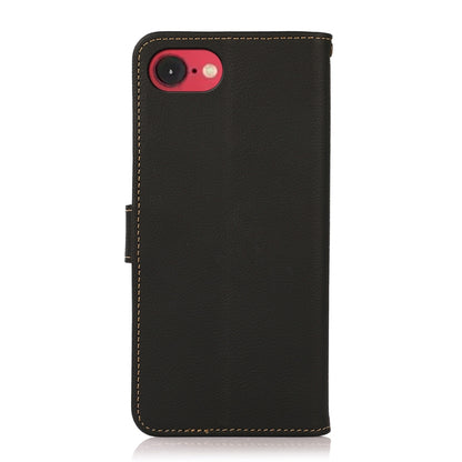 For iPhone SE 2024 KHAZNEH Custer Genuine Leather RFID Phone Case(Black) - More iPhone Cases by buy2fix | Online Shopping UK | buy2fix