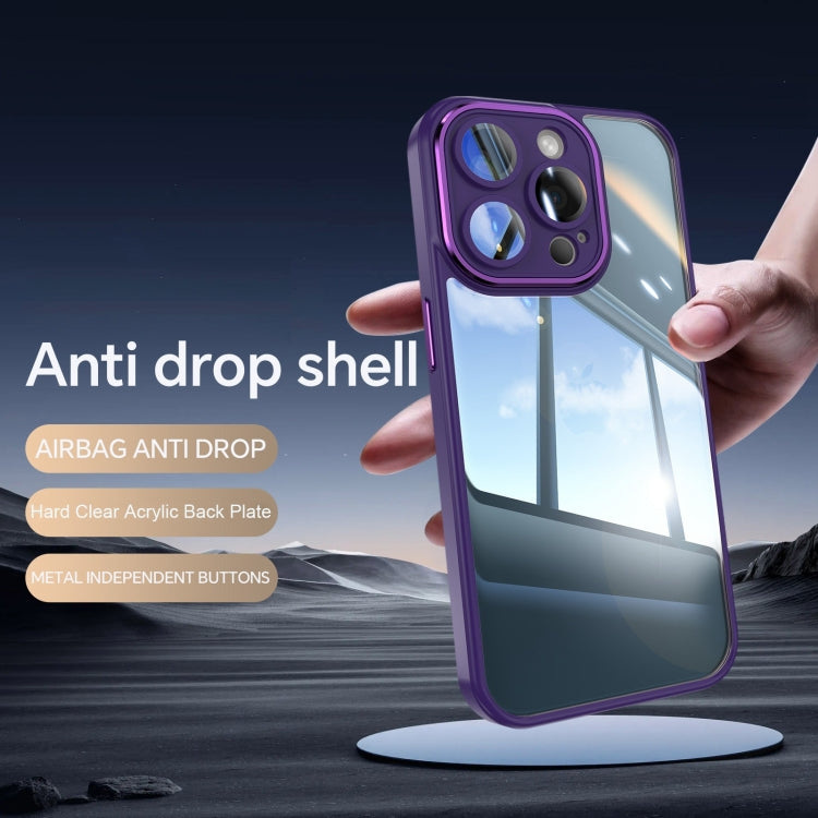 For iPhone 16 Pro Acrylic Hybrid TPU Armor Shockproof Phone Case(Purple) - iPhone 16 Pro Cases by buy2fix | Online Shopping UK | buy2fix