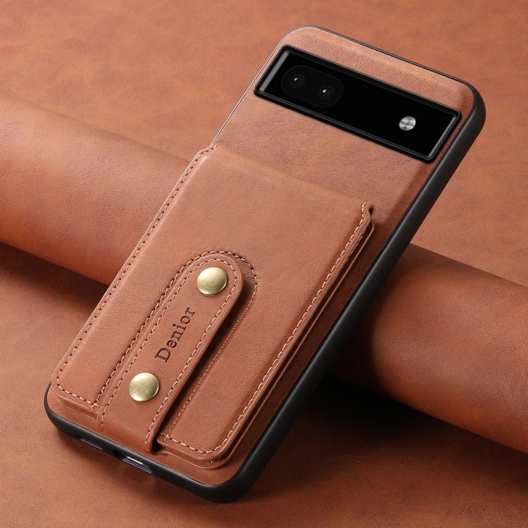 For Google Pixel 6a Denior D14 NK Retro Pattern MagSafe Magnetic Card Holder Leather Phone Case(Brown) - Google Cases by Denior | Online Shopping UK | buy2fix