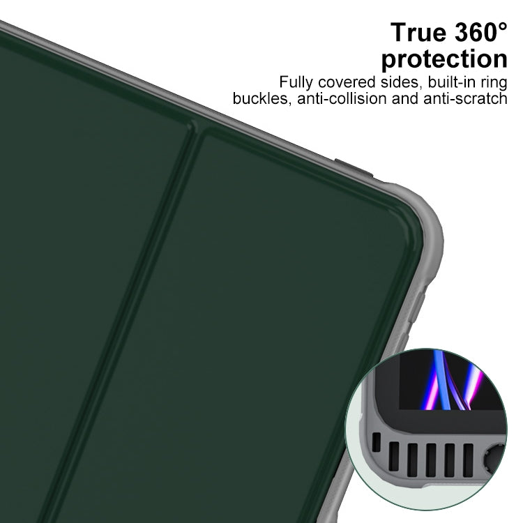 For iPad Pro 11 2024 Mutural PC Hybrid TPU Leather Smart Tablet Case(Dark Green) - iPad Pro 11 2024 Cases by Mutural | Online Shopping UK | buy2fix