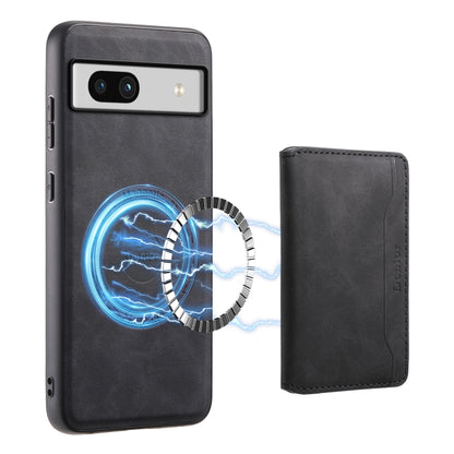 For Google Pixel 7a Denior D13 Retro Texture Leather MagSafe Card Bag Phone Case(Black) - Google Cases by Denior | Online Shopping UK | buy2fix