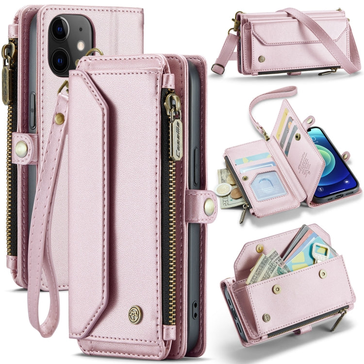 For iPhone 12 mini CaseMe C36 Card Slots Zipper Wallet RFID Anti-theft Leather Phone Case(Pink) - iPhone 12 mini Cases by CaseMe | Online Shopping UK | buy2fix