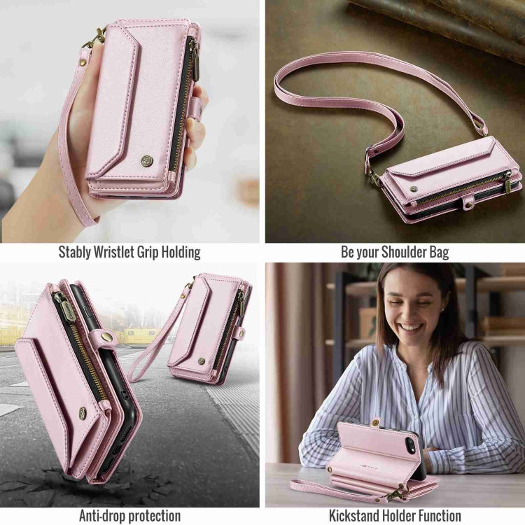 For iPhone 8 / 7 / 6 CaseMe C36 Card Slots Zipper Wallet RFID Anti-theft Leather Phone Case(Pink) - More iPhone Cases by CaseMe | Online Shopping UK | buy2fix